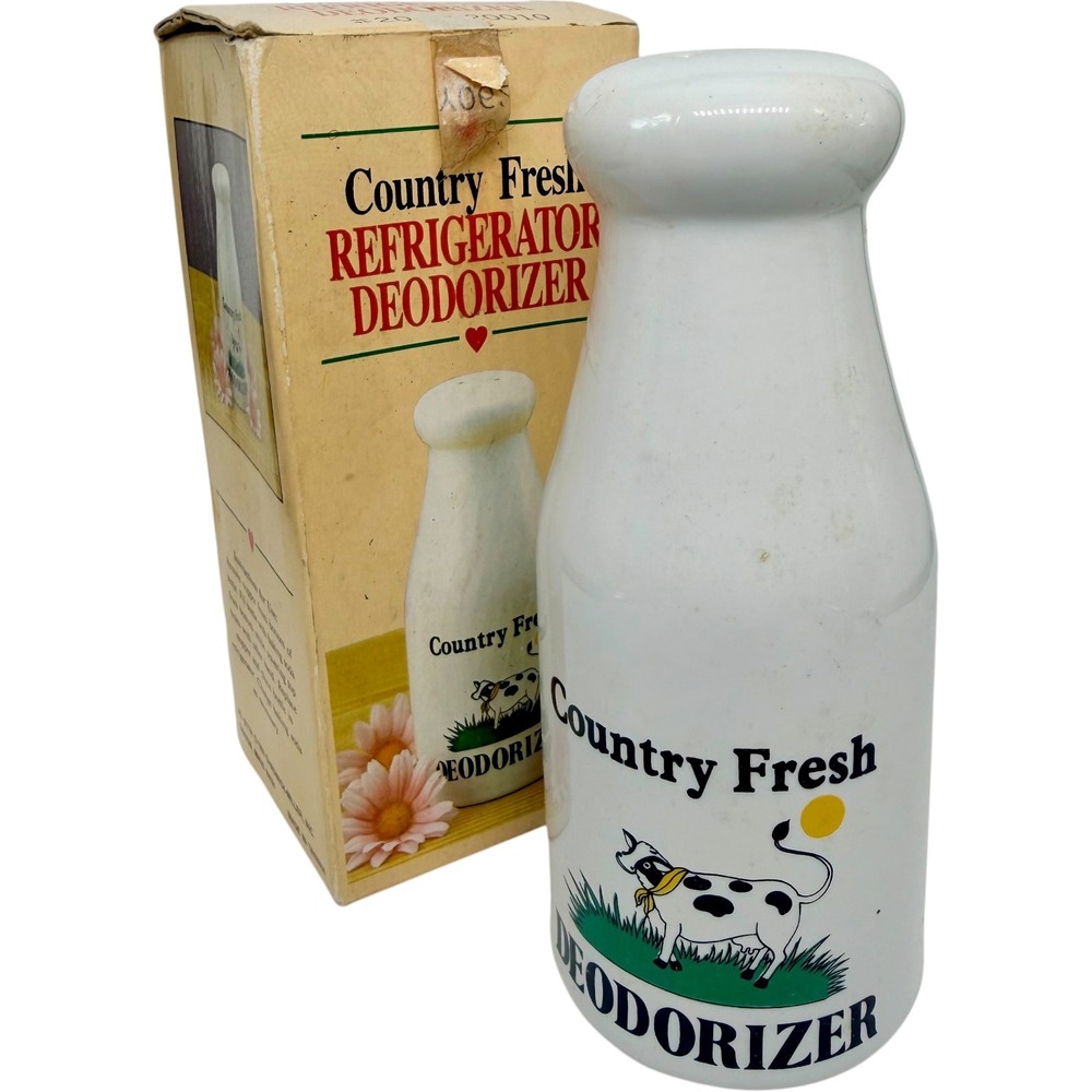 Chadwick-Miller Country Fresh Refrigerator Deodorizer Ceramic Milk‎ Bottle VTG